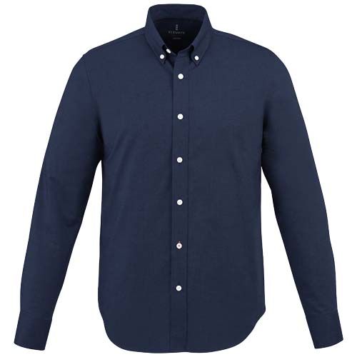 azul marino Camisa tipo Oxford de manga larga para hombre