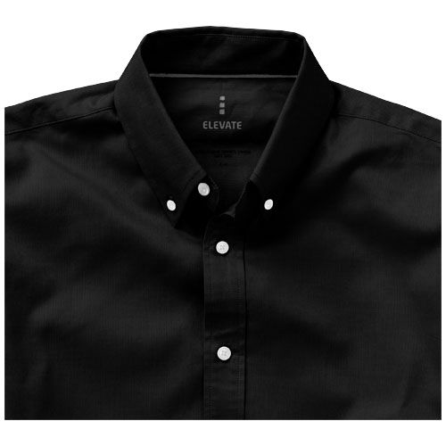 black Camisa tipo Oxford de manga larga para hombre