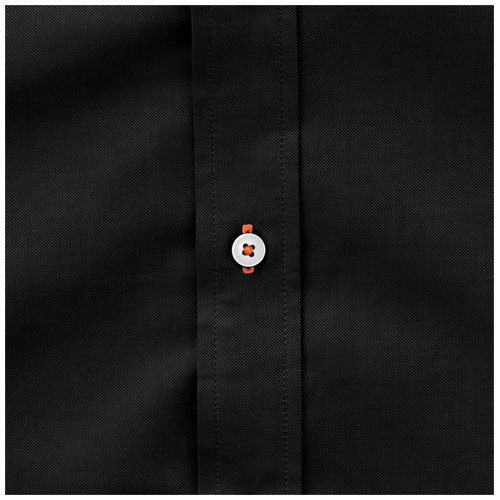 black Camisa tipo Oxford de manga larga para hombre