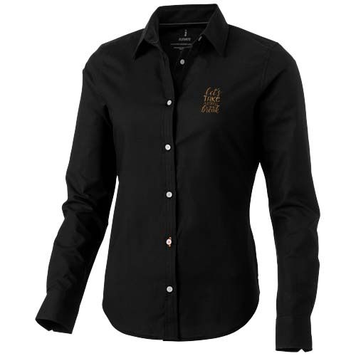 black Camisa tipo Oxford de manga larga de mujer de 142 g/m² Vaillant