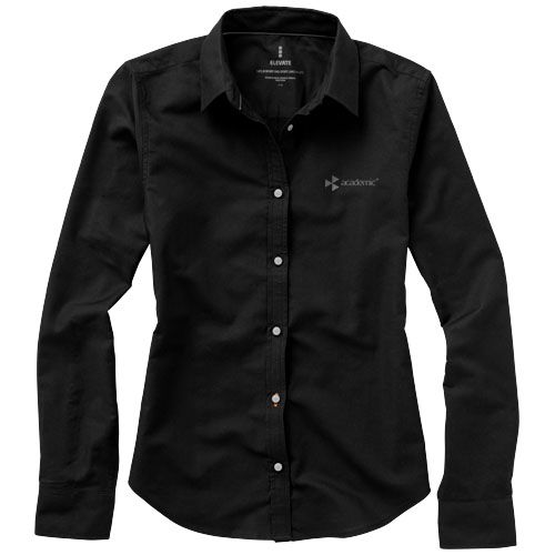 black Camisa tipo Oxford de manga larga de mujer de 142 g/m² Vaillant