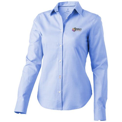 Camisa tipo Oxford de manga larga de mujer 