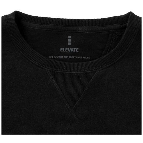 black Sudadera unisex de cuello redondo
