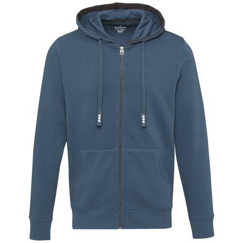azul oscuro Sudadera con capucha y cremallera para hombre