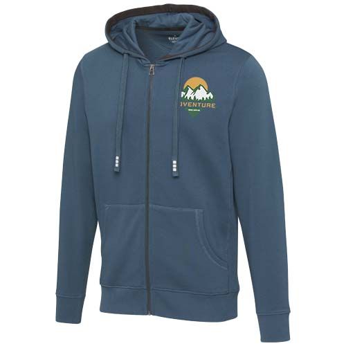 azul oscuro Sudadera con capucha y cremallera para hombre