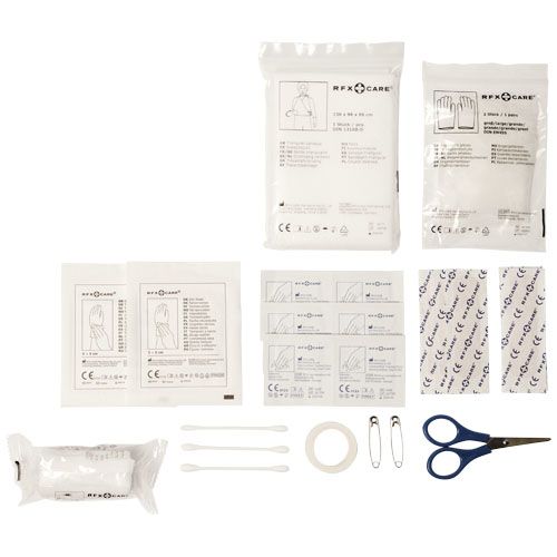 Bolsa impermeable con 30 elementos de primeros auxilios 