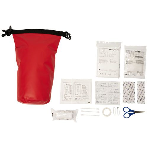 Bolsa impermeable con 30 elementos de primeros auxilios 
