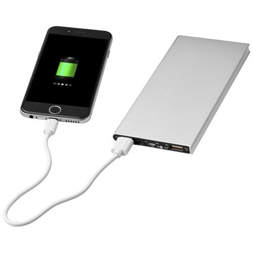 plateado Batería externa de aluminio de 8000 mAh