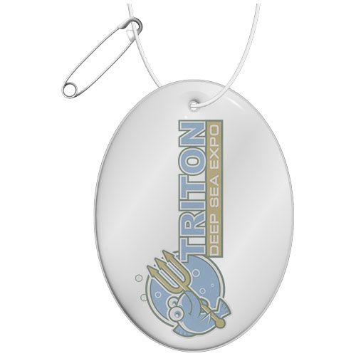 white Colgante ovalado de PVC reflectante H-12 RFX™