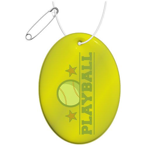 amarillo neón Colgante ovalado de PVC reflectante H-12 RFX™