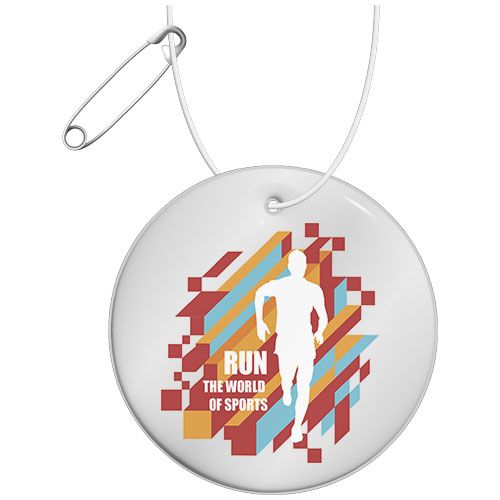 white Colgante de circulo mediano de PVC reflectante H-12 RFX™