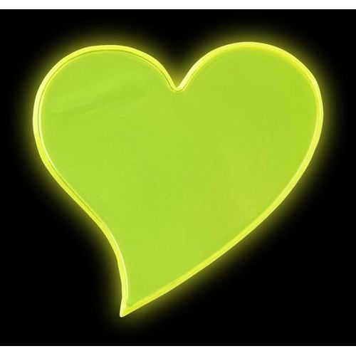 amarillo neón Pegatina de corazón grande de PVC reflectante S-12 RFX™