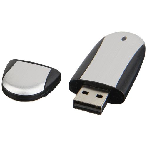 negro/plateado Memoria USB ovalada
