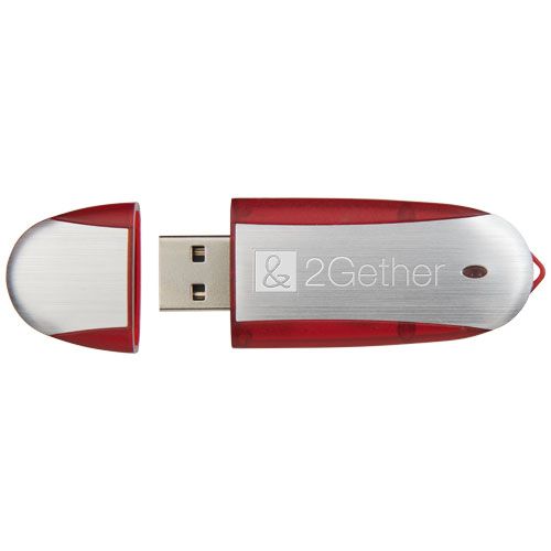 rojo/plateado Memoria USB ovalada