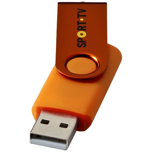 orange Memoria USB metálica Rotate
