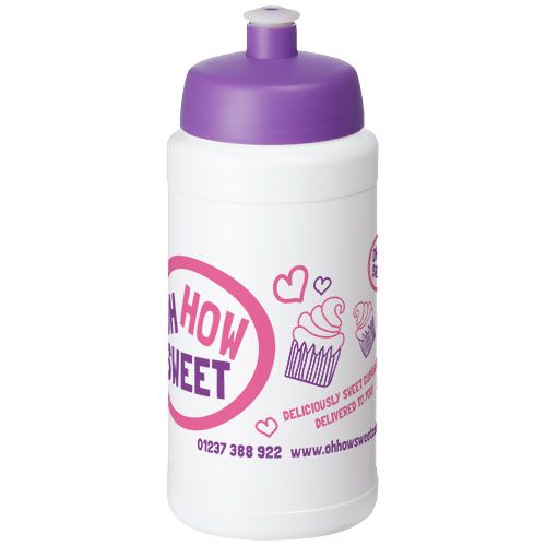 blanco/morado Bidón deportivo con tapa de 500 ml Baseline®