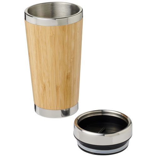 marrón Vaso de 450 ml con exterior de bambú
