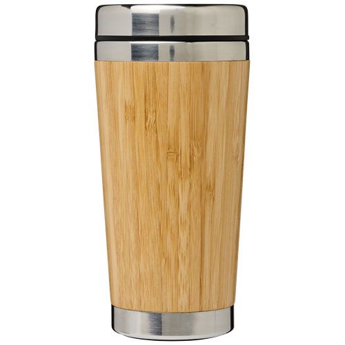 marrón Vaso de 450 ml con exterior de bambú
