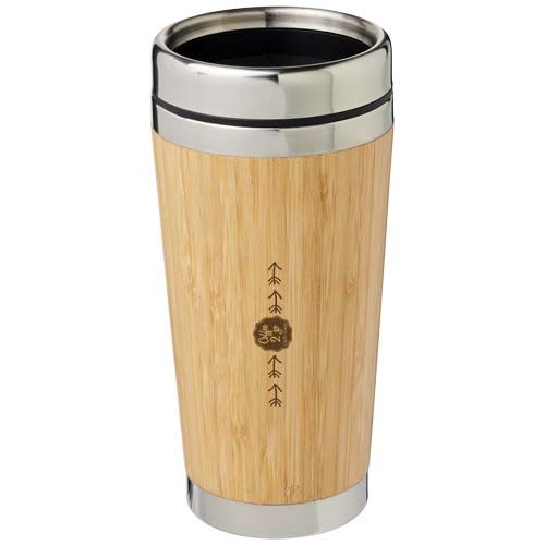 marrón Vaso de 450 ml con exterior de bambú