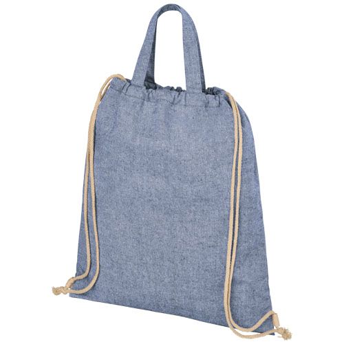 azul mezclado Mochila de cuerdas de algodón reciclado de 210 g/m² 6L