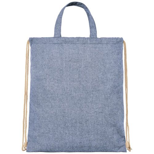azul mezclado Mochila de cuerdas de algodón reciclado de 210 g/m² 6L