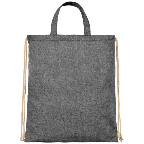 negro chiné Mochila de cuerdas de algodón reciclado de 210 g/m² 6L