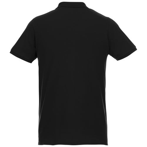 black Polo de manga corta de material reciclado orgánico para hombre