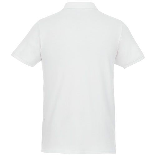 white Polo de manga corta de material reciclado orgánico para hombre