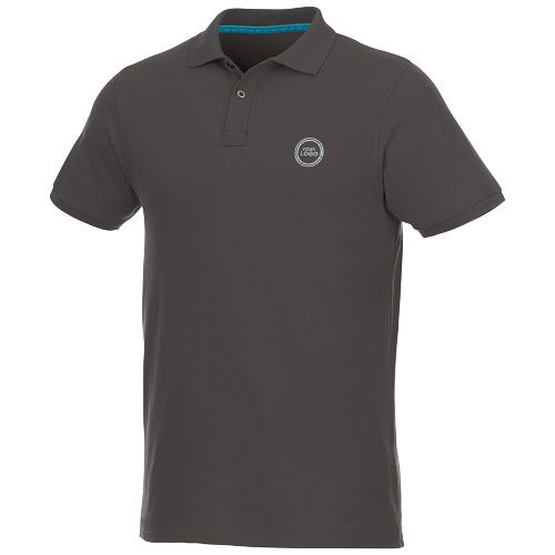 gris tormenta Polo de manga corta de material reciclado orgánico para hombre