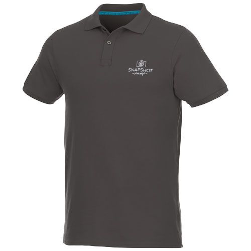 gris tormenta Polo de manga corta de material reciclado orgánico para hombre