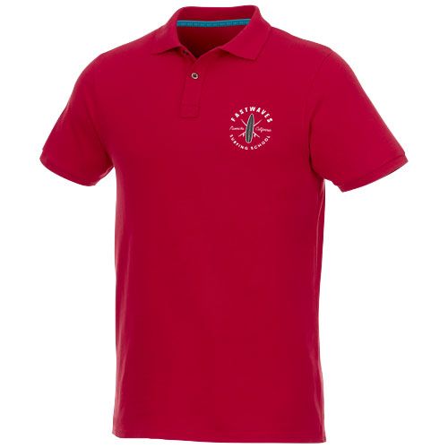 red Polo de manga corta de material reciclado orgánico para hombre