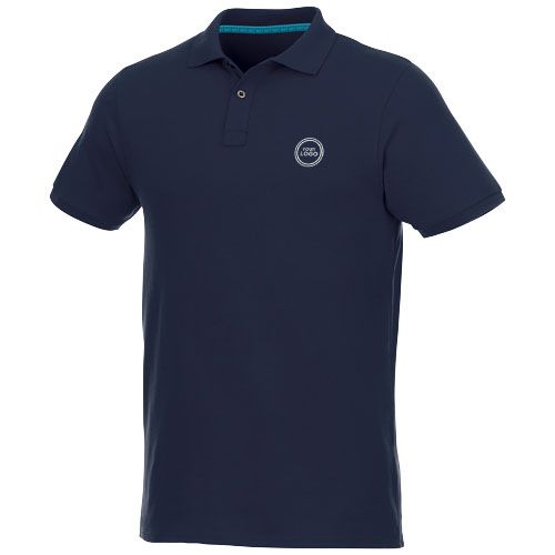 azul marino Polo de manga corta de material reciclado orgánico para hombre