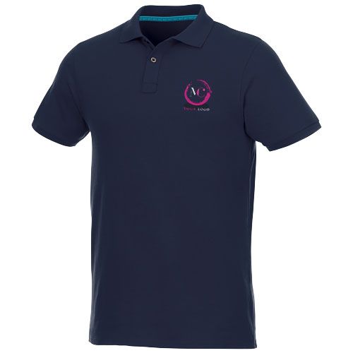 azul marino Polo de manga corta de material reciclado orgánico para hombre