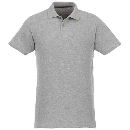 gris chiné Polo de manga corta para hombre