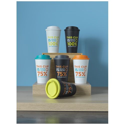 negro/blanco Americano® Vaso térmico reciclado de 350 ml