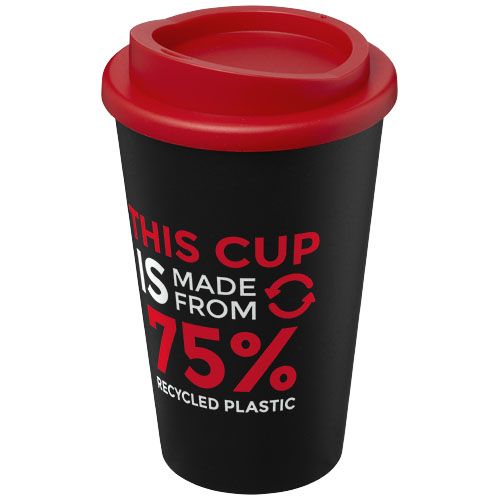 negro/rojo Americano® Vaso térmico reciclado de 350 ml