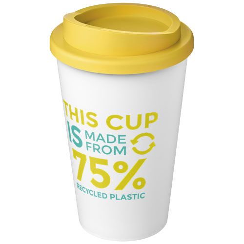 blanco/amarillo Americano® Vaso térmico reciclado de 350 ml
