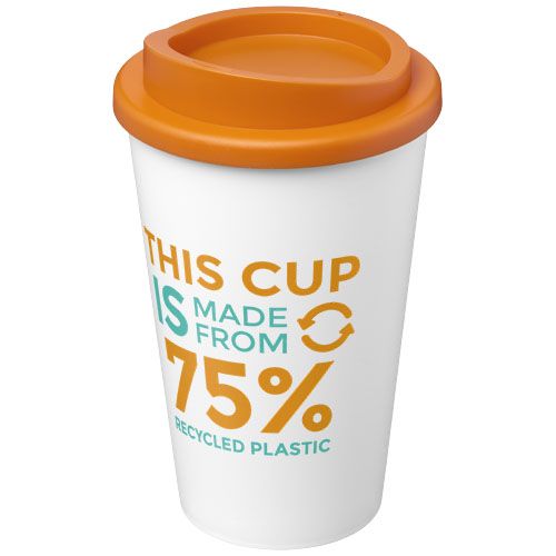 blanco/naranja Americano® Vaso térmico reciclado de 350 ml