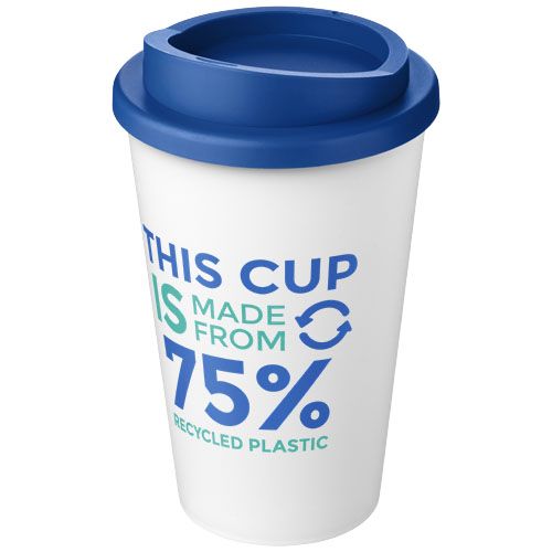 blanco/azul medio Americano® Vaso térmico reciclado de 350 ml