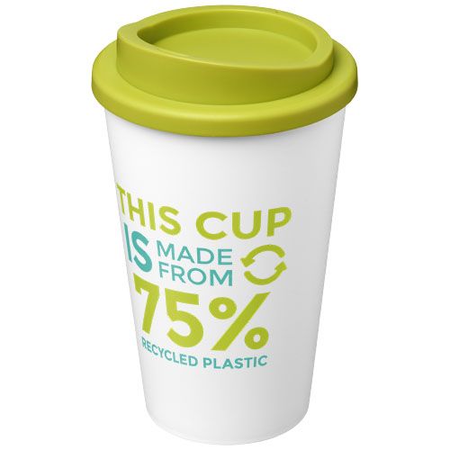 blanco/verde lima Americano® Vaso térmico reciclado de 350 ml