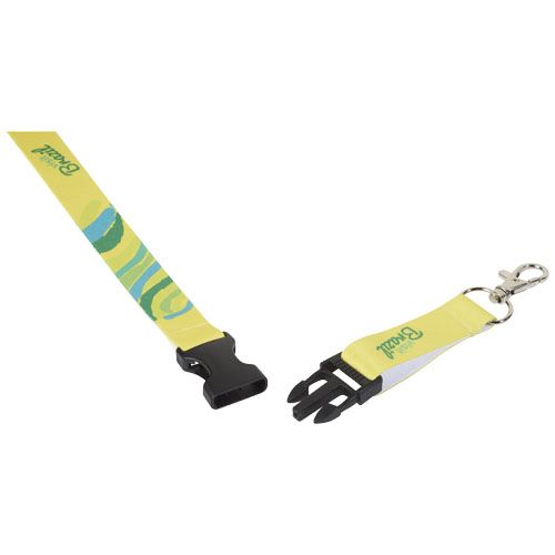 negro/blanco Bucks lanyard en sublimación con hebilla de seguridad desmontable
