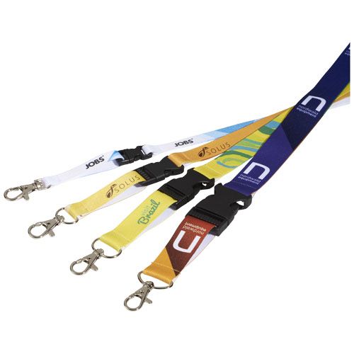 negro/blanco Bucks lanyard en sublimación con hebilla de seguridad desmontable