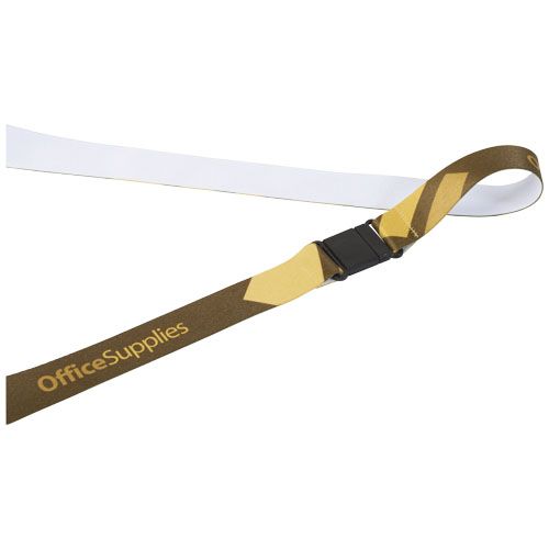 negro/blanco Addie lanyard en sublimación con cierre de seguridad
