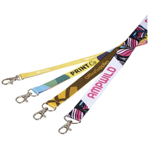 negro/blanco Addie lanyard en sublimación con cierre de seguridad