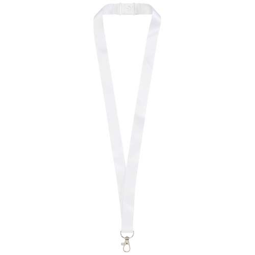 white Addie lanyard en sublimación con cierre de seguridad