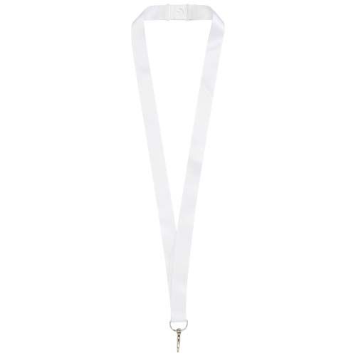 white Addie lanyard en sublimación con cierre de seguridad