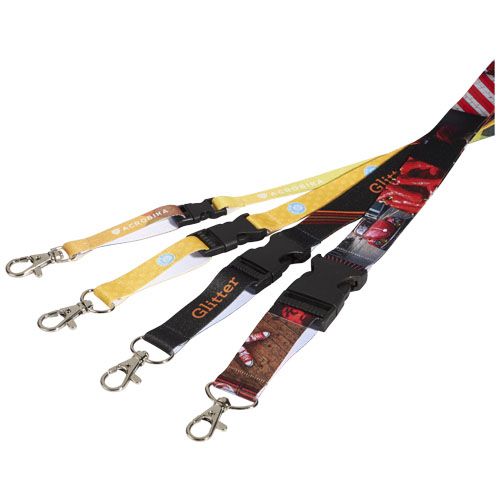Balta lanyard en sublimación con hebilla desmontable y cierre de seguridad