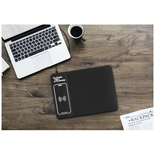 negro/blanco SCX.design O25 10W alfombrilla para raton con cargador de induccion