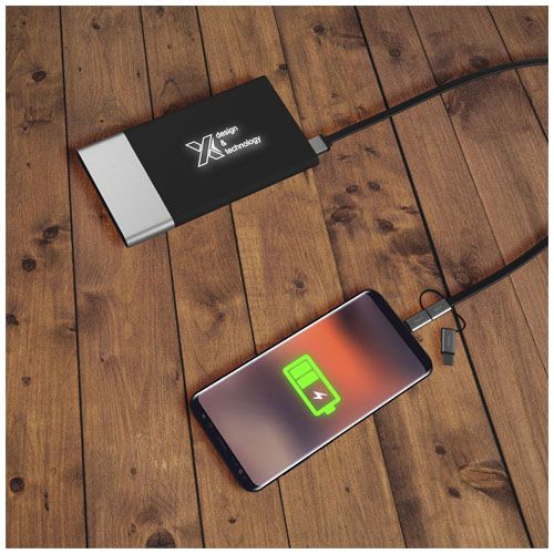 plateado/blanco SCX.design P20 5000 mAh bateria externa retroiluminada