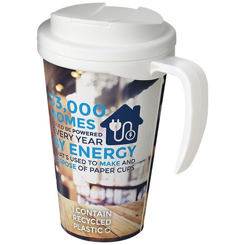white Brite-Americano® Taza de 350 ml con tapa antigoteo